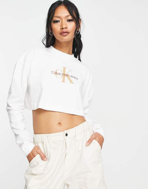 Calvin klein hot sale crop sweatshirt