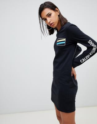 long sleeve calvin klein dress