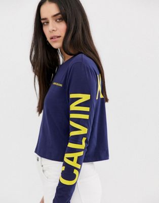 Calvin Klein Jeans long sleeve logo t shirt | ASOS