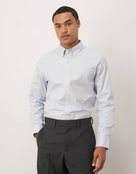 Calvin Klein Jeans long sleeve oxford shirt in pale blue - view 1