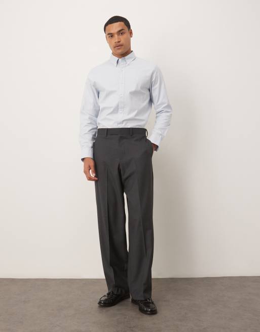 Calvin Klein Jeans long sleeve oxford shirt in pale blue, 2 of 5