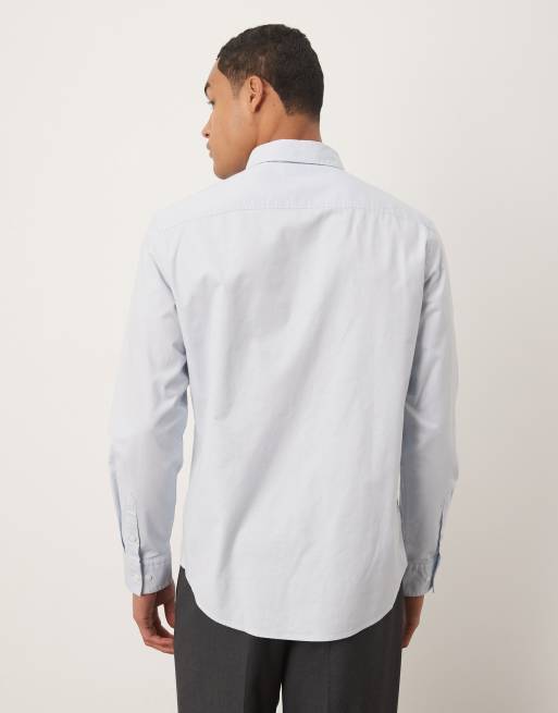 Calvin Klein Jeans long sleeve oxford shirt in pale blue, 3 of 5