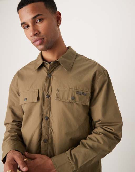 Calvin Klein Jeans long sleeve relaxed shirt jacket in brown, 4 of 4