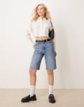 [Calvin Klein Jeans] Calvin Klein Jeans longer bermuda jorts in light wash-Blue W25 Denim Light