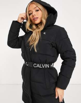 calvin klein jeans long line padded jacket
