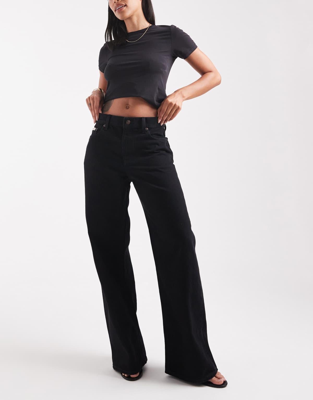 Calvin Klein Jeans low rise baggy jeans in black