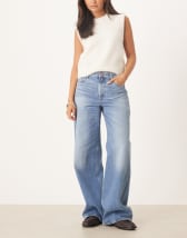Calvin Klein Jeans low rise baggy jeans in mid blue wash