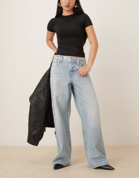 Calvin Klein Jeans low rise baggy jeans in light wash blue - view 1