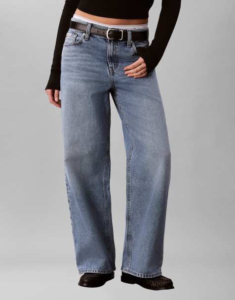 Calvin Klein Jeans low rise baggy jeans in light wash blue - view 1