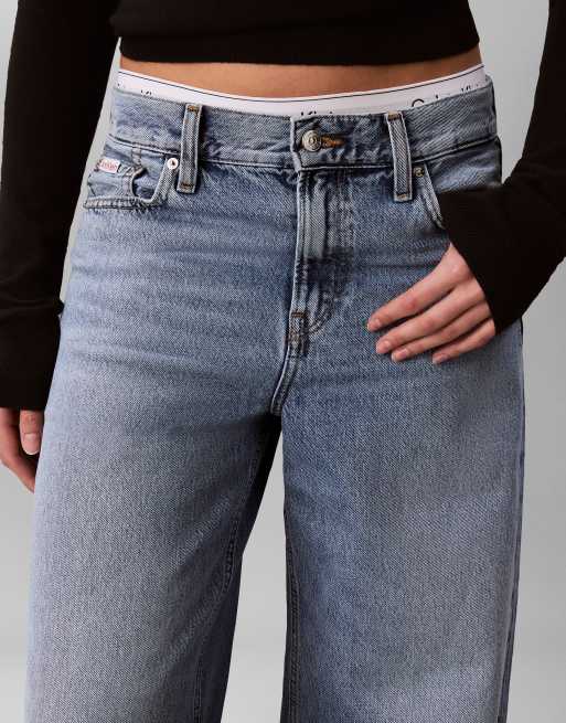 Calvin Klein Jeans low rise baggy jeans in light wash blue, 4 of 6