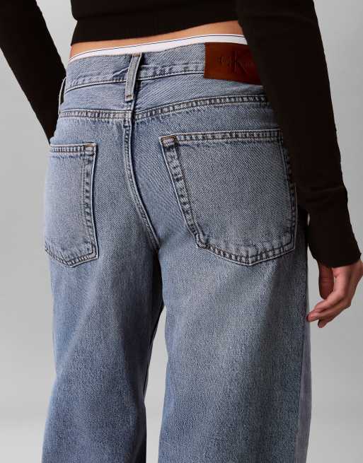 Calvin Klein Jeans low rise baggy jeans in light wash blue, 5 of 6