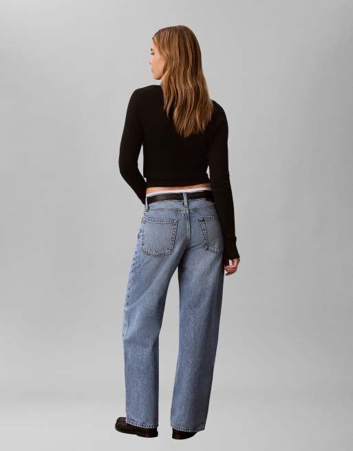 Calvin Klein Jeans low rise baggy jeans in light wash blue, 6 of 6