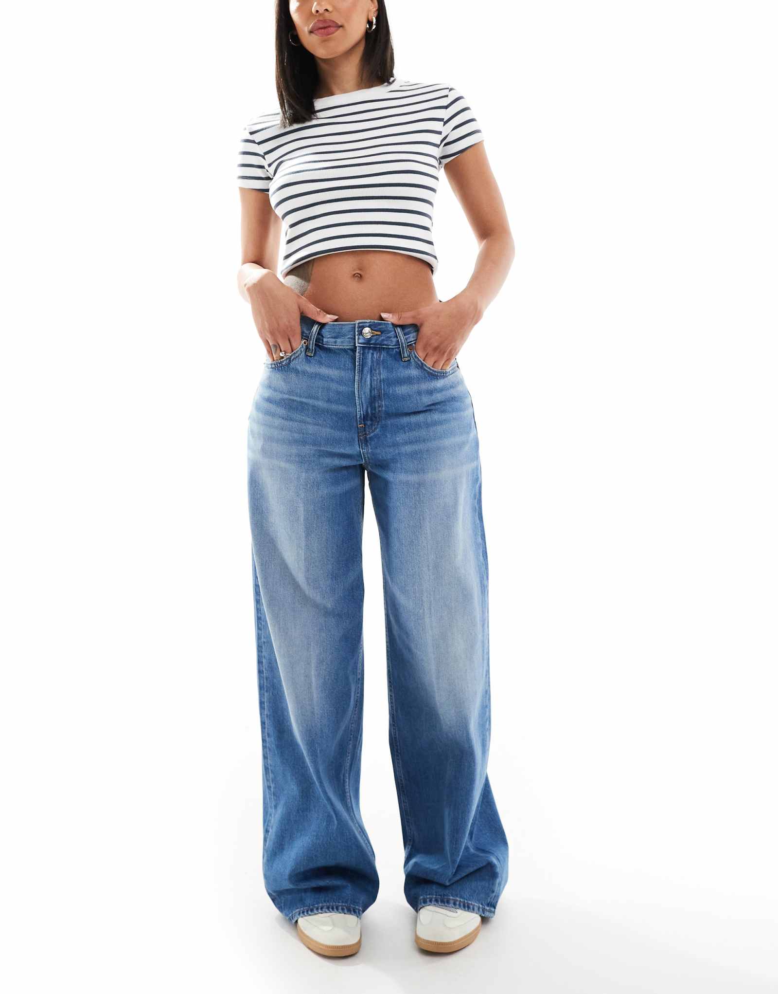 Calvin Klein Jeans - мешковатые джинсы с низкой посадкой, темно-синего цвета, постиранные
