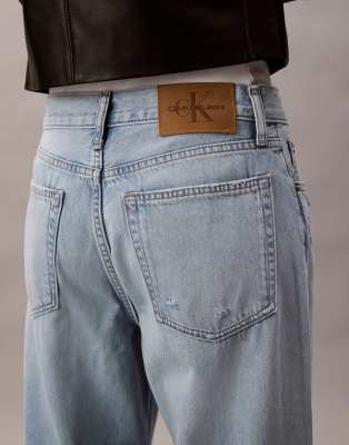 Calvin Klein Jeans Est.1978 Low Rise Distressed Baggy Jeans In Blue