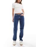 [Calvin Klein Jeans] Calvin Klein Jeans low rise straight leg jeans in mid wash-Blue W28 L32 Denim medium