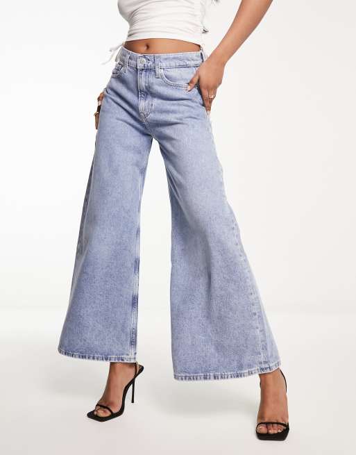 Wide leg hot sale mid rise pants