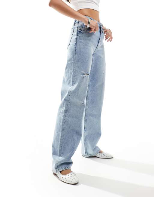 Calvin Klein Jeans - Løstsiddende jeans med høj talje i lyseblå, 4 af 5