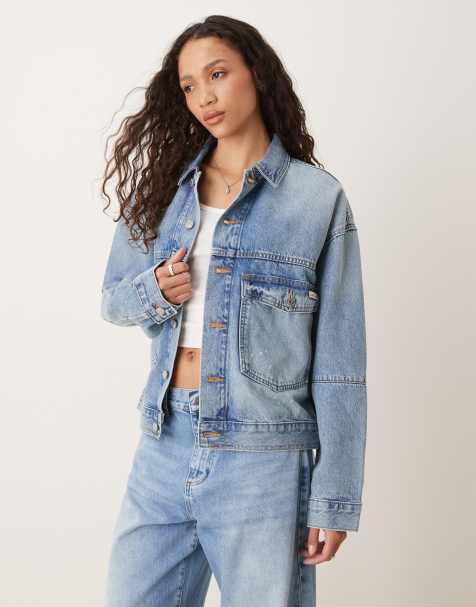Calvin Klein Jeans - Lyseblå denimjakke med malerpletter - view 1