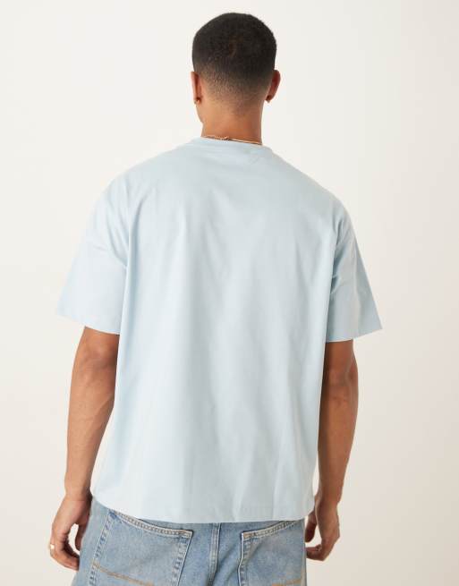 Calvin Klein Jeans - Lyseblå T-shirt med logo på brystet, 3 af 4