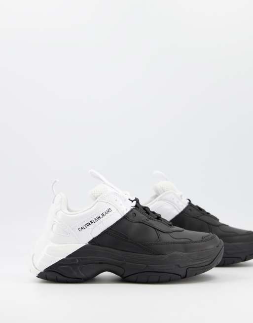 Calvin klein sneakers deals black and white