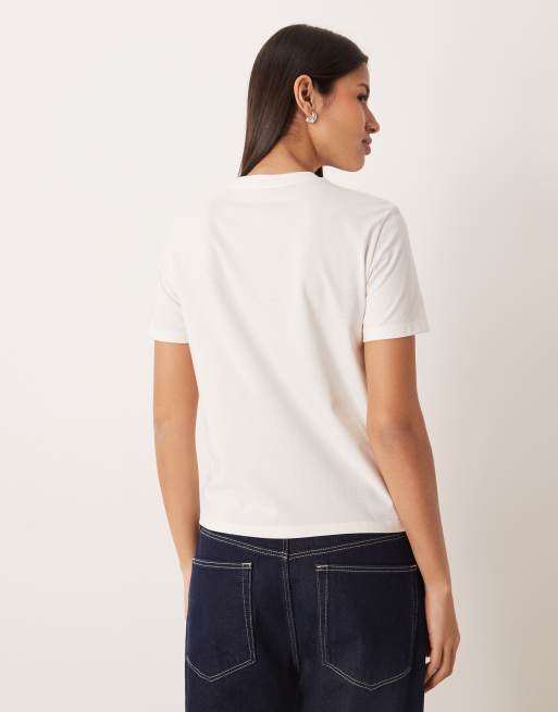 Calvin Klein Jeans - Maglietta slim fit bianca con monogramma metallizzato, 4 di 4