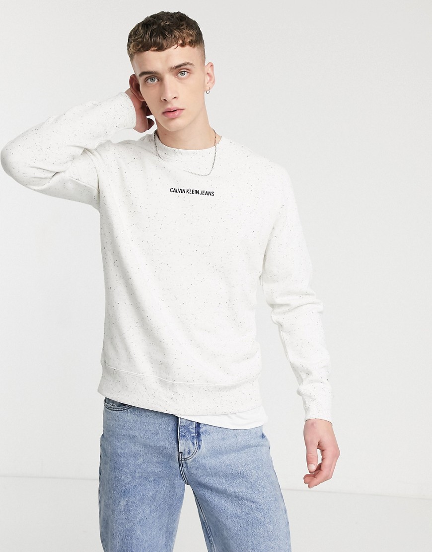 Calvin Klein Jeans - Maglione girocollo vestibilità classica bianco