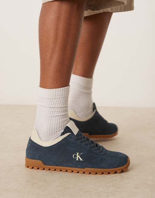 Calvin Klein Jeans – Marinblå, låga sneakers i mocka med gummisula, 4 av 5
