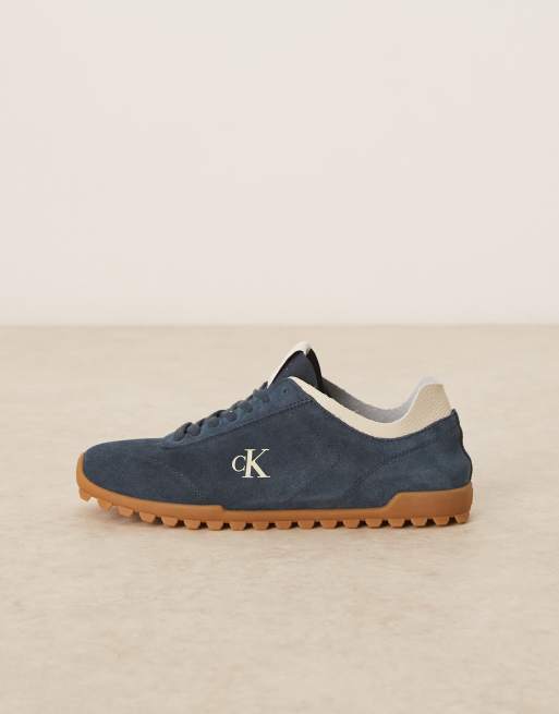 Calvin Klein Jeans – Marinblå, låga sneakers i mocka med gummisula, 5 av 5