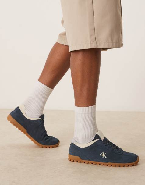 Calvin Klein Jeans - Marineblå lave løbesneakers i ruskind med gummisåler - view 1
