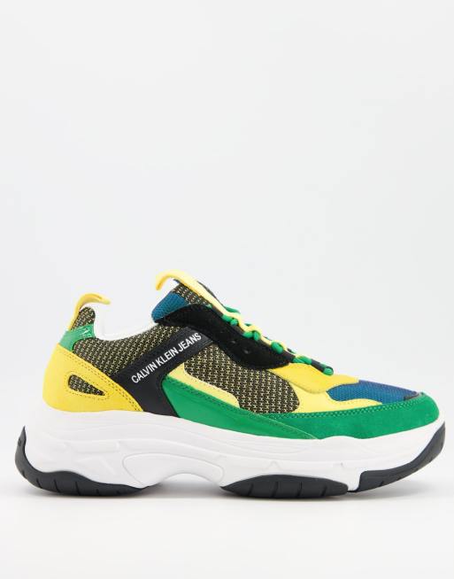 calvin klein marvin chunky trainers in black