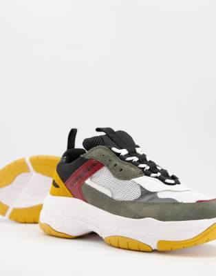 calvin klein marvin chunky trainers in white