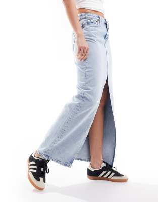 Calvin Klein Jeans - Maxi-Jeansrock in heller Waschung-Blau