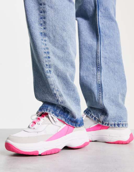 Klein Jeans chunky sneakers in white and pink mix | ASOS