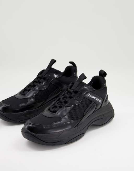calvin klein maya chunky leather trainers