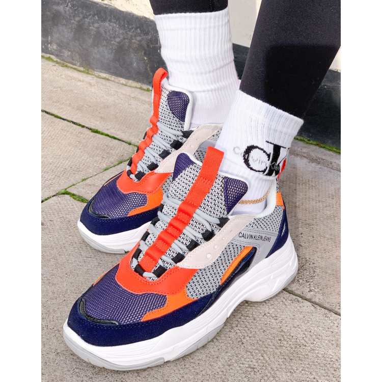 Calvin Klein Jeans maya sneakers in navy mix ASOS