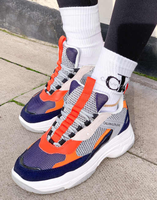 Calvin Klein Jeans maya sneakers in navy mix