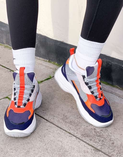 Calvin klein maya trainers deals navy light grey orange