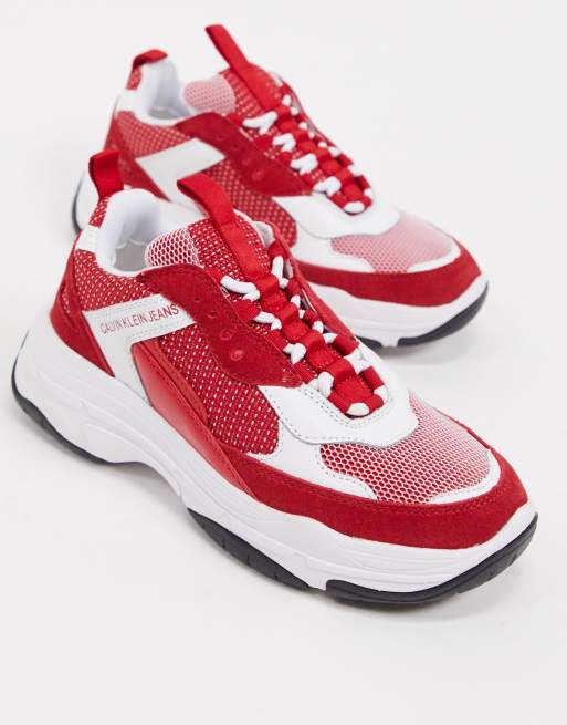 Calvin klein red trainers online