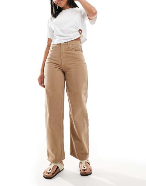 Calvin Klein - Jeans med tøndeformede ben i beige vask - view 1