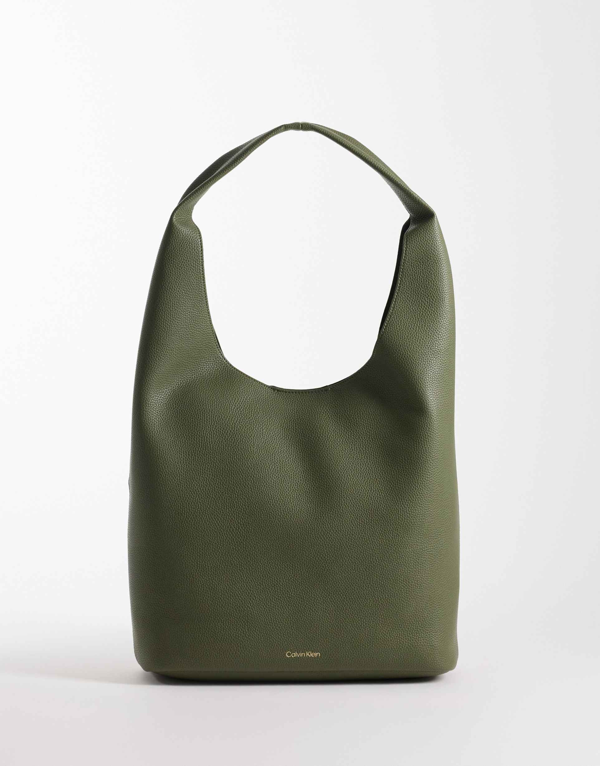 calvin klein jeans medium slouchy pebble bag in khaki