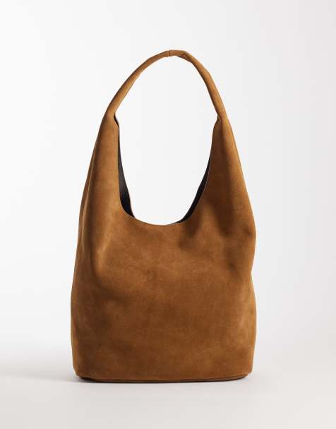 Calvin Klein Jeans medium slouchy suede bag in brown - view 1