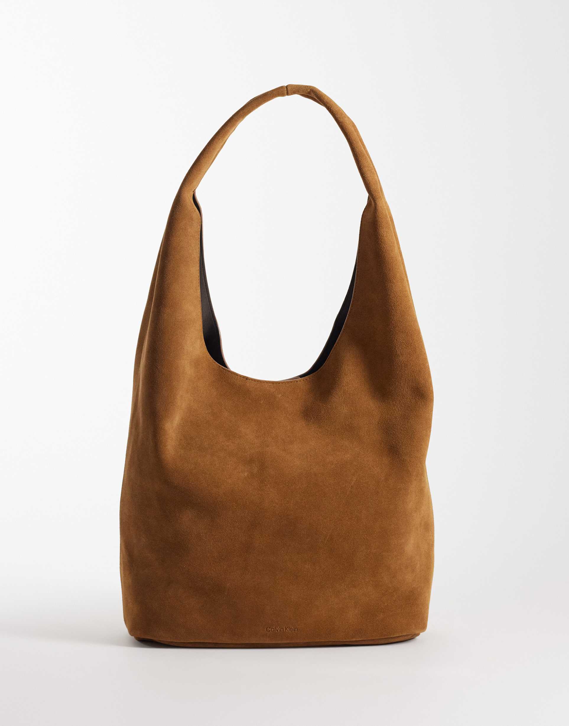 calvin klein jeans medium slouchy suede bag in brown