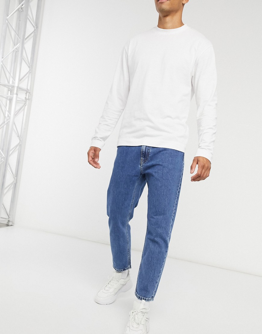 Calvin Klein Jeans - Mellanblå dad-jeans