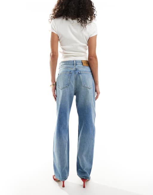 Calvin Klein Jeans – Mellanblå, tvättade jeans med barrelben, 3 av 5