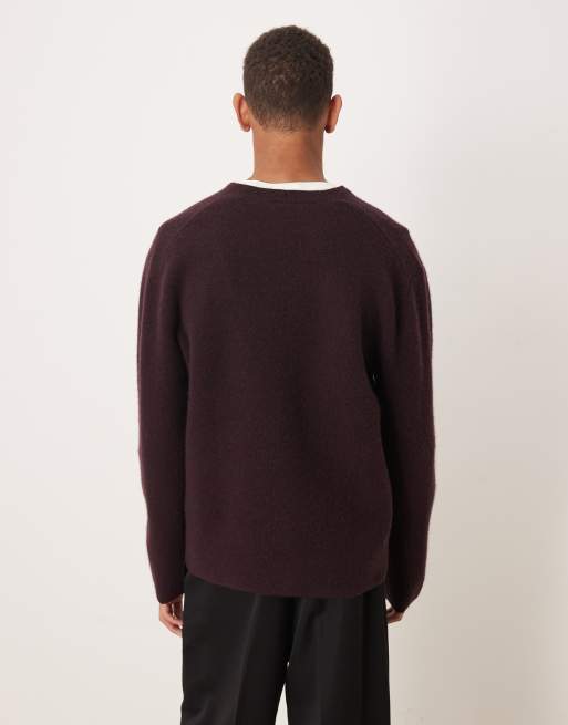 Calvin Klein Jeans merino wool jumper in mocha brown, 3 of 5