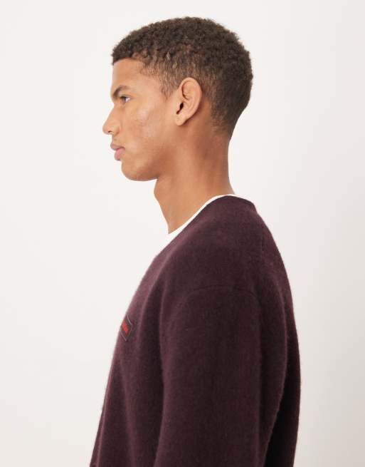 Calvin Klein Jeans merino wool jumper in mocha brown, 4 of 5