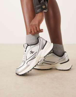 Calvin Klein Jeans Est.1978 Mesh Running Sneakers In White