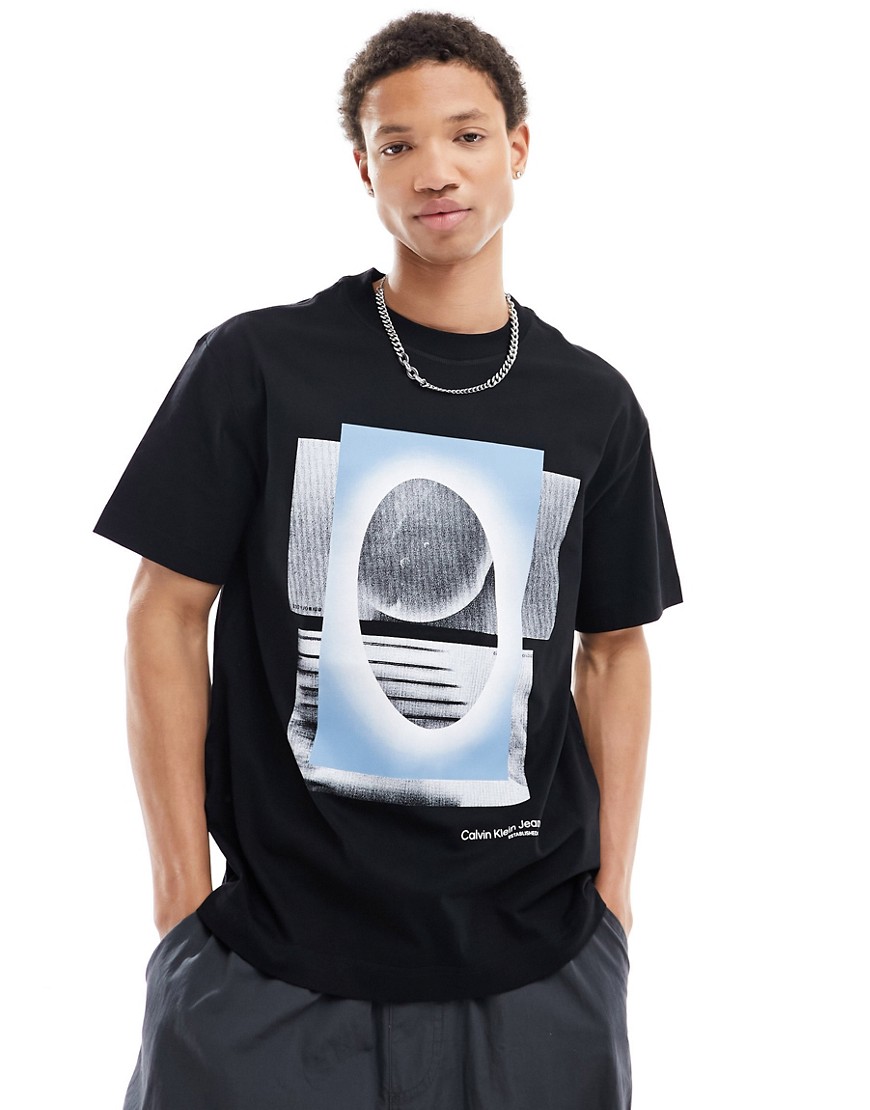 Calvin Klein Jeans meta photoprint t-shirt in black