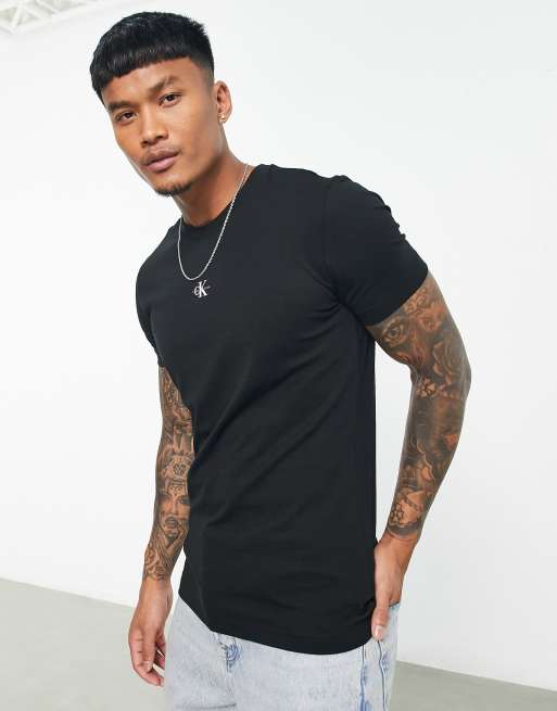 t-shirt black Klein Calvin monologo in ASOS micro Jeans |