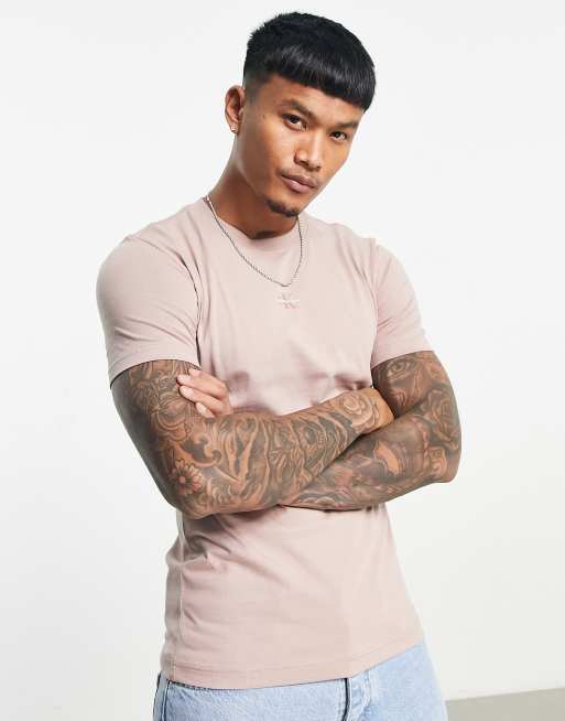 Calvin Klein Jeans micro monologo t-shirt in pink